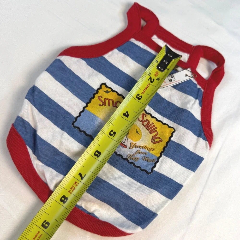 Signature Pet Tank Top Small Blue White Striped Key West Nautical Puppy NWT